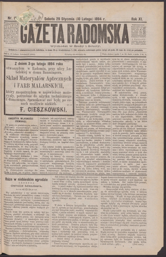 Gazeta Radomska. Rok&nbsp;11, 1894, numer&nbsp;12