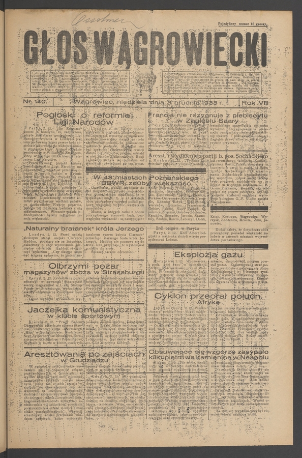 Głos Wągrowiecki. Rok 8, 1933, numer 140