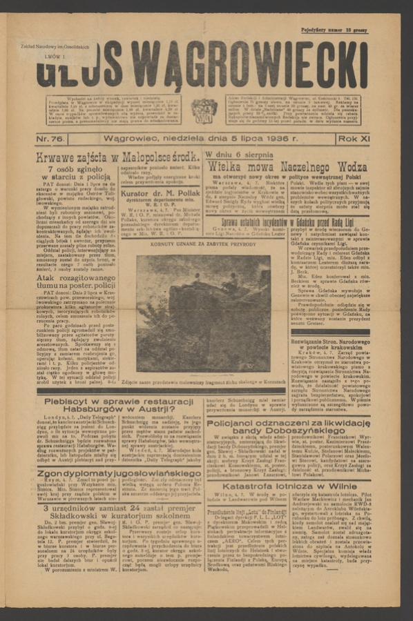 Głos Wągrowiecki. Rok&nbsp;11, 1936, numer&nbsp;76
