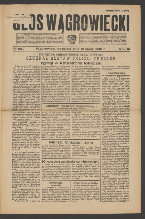 Głos Wągrowiecki. Rok&nbsp;11, 1936, numer&nbsp;82