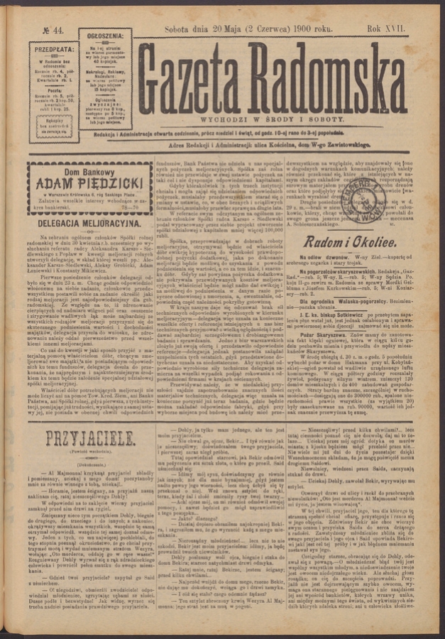 Gazeta Radomska. Rok&nbsp;17, 1900, numero&nbsp;44